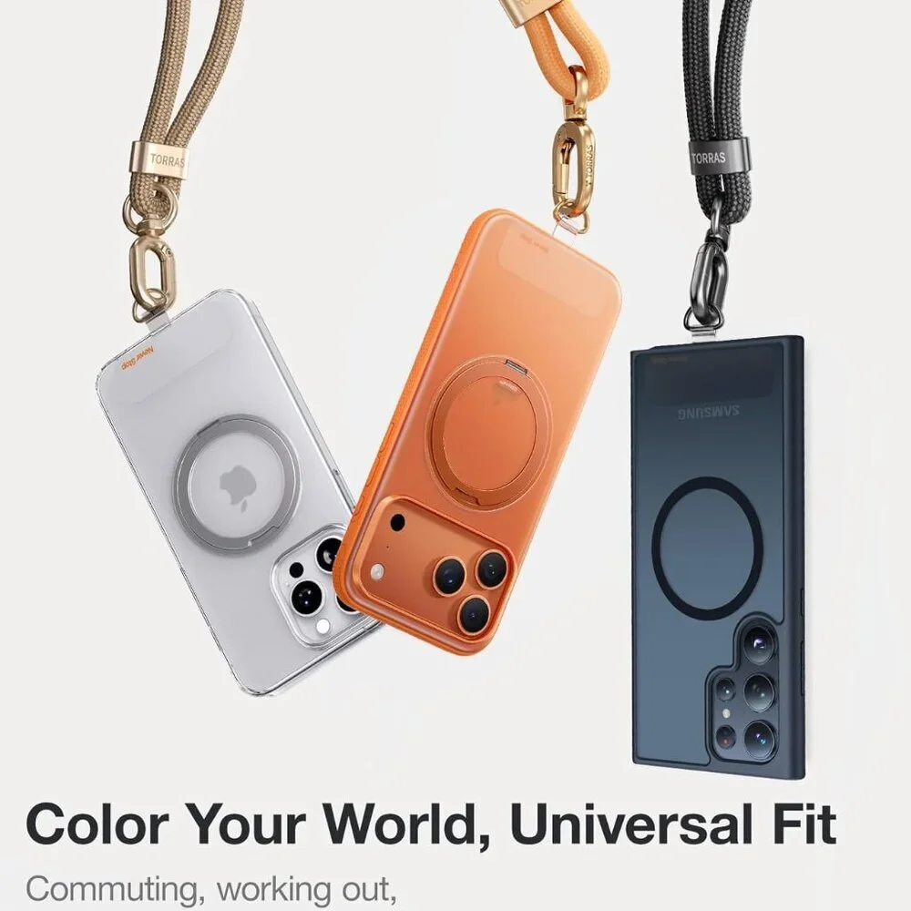 TORRAS Phone Lanyard Crossbody 2 Phone Tabs, Adjustable Anti Theft Phone Strap